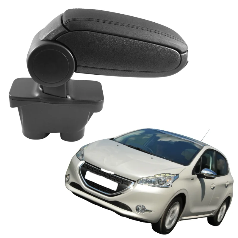 

For Peugeot 208 CA CC 2012-2018 Center Console Armrest Storage Box Black Leatherette or Fabric Car Interior Accessories