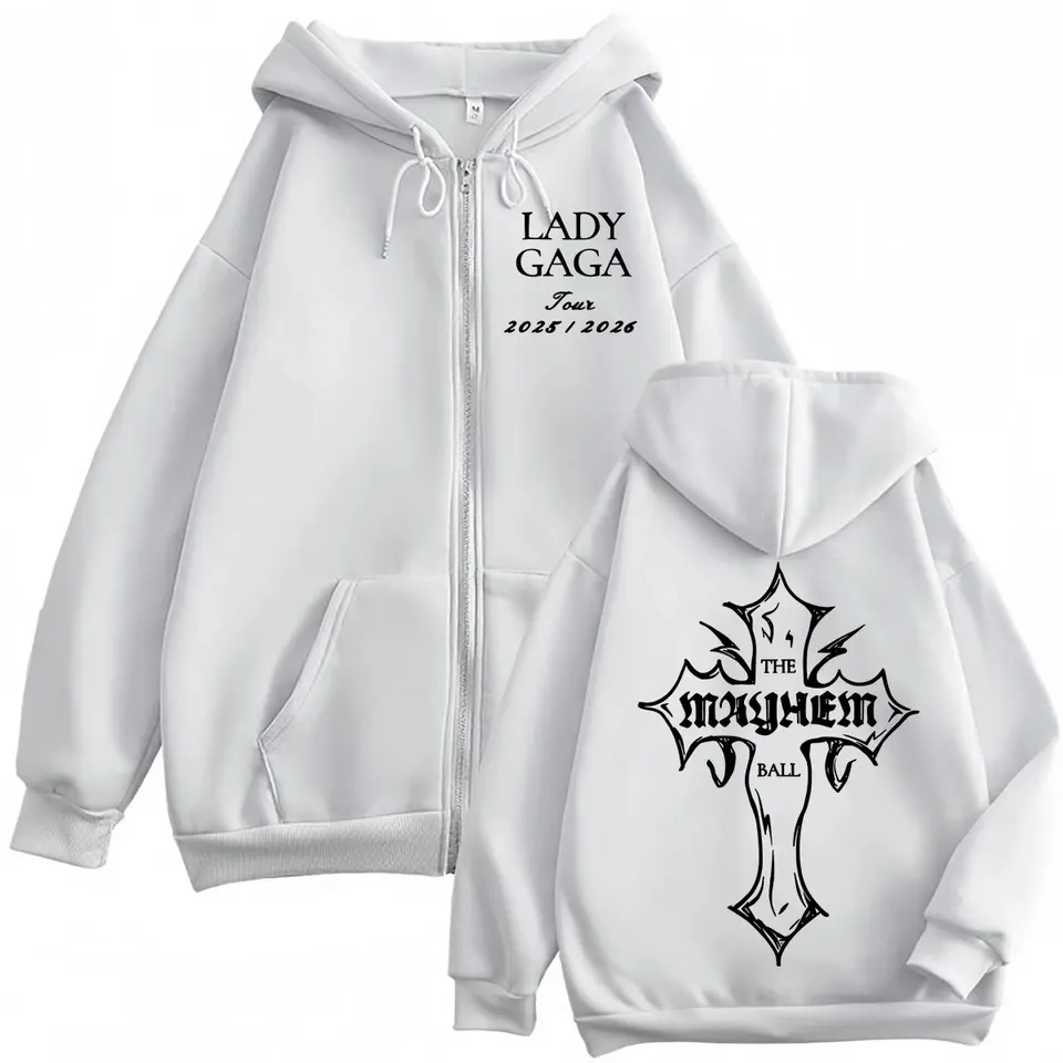 Lady Gaga The Mayhem Ball Tour 2025 Zipper Hoodie Men Women High