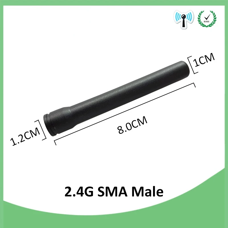 2pcs 2.4g antenna 2~3dbi sma male wlan wifi 2.4ghz antene pbx iot module router tp link signal receiver antena high gain