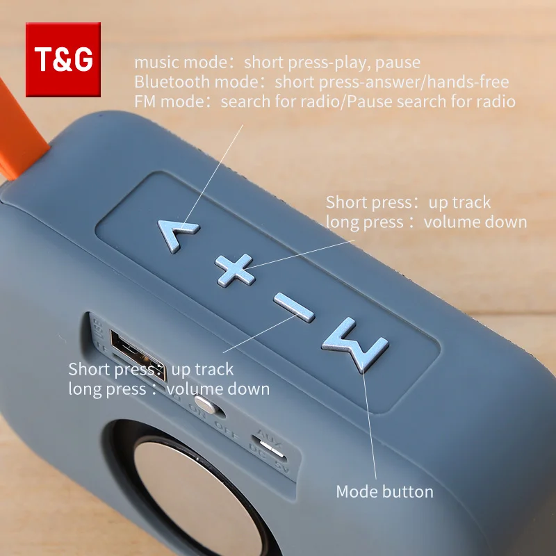 TG506 Portable Mini Speaker Wireless Soundbar Bluetooth 5.0 Outdoor Indoor HIFI Loudspeaker Support TF Card FM Radio Waterproof