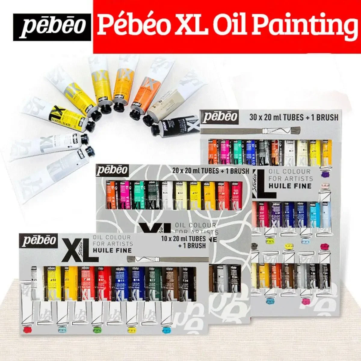 Pébéo 20ml XL Oil Paint,For Graffiti,Craft Drawing,Canvas Painting,Brightly Colored for Stackable Colors Art Supplies Stationery