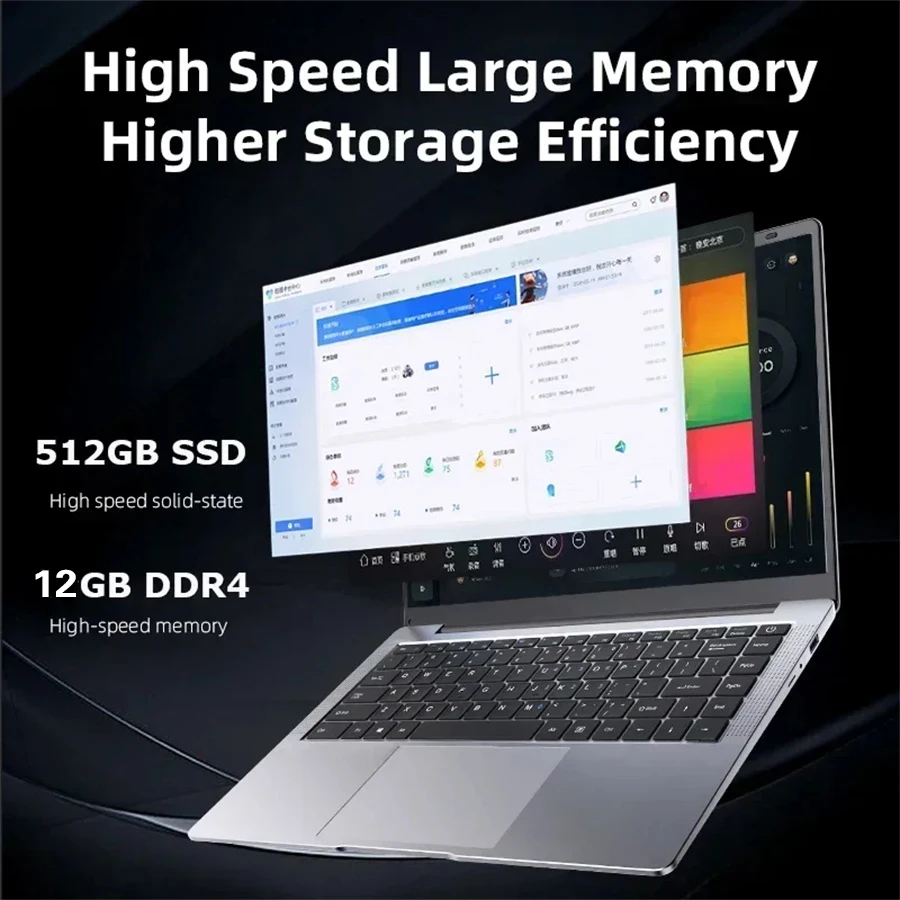 Imagem -02 - Computador Portátil Windows 11 Intel Core i7 12gb Ddr4 1tb 2tb Ssd Notebook Desbloqueio 1920x1080 Escritório Estudo pc Gamer 141