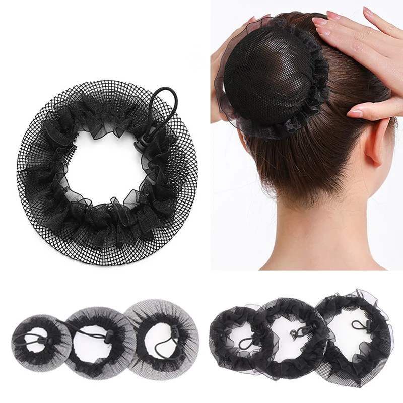 1PCS Rhinestone Hair Net Equestrian Ballet Snood Cap For Women Invisible Hair Nets Elastic Edge Fine Mesh Bun Hair Style Cover