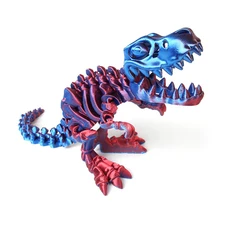 3D Printed Dragon Set Crafts Model Decoration Fidget Toy Rotatable Tyrannosaurus Rex Skeleton Dinosaur Gift for Kids Birthdays