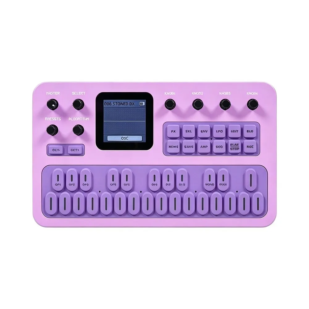 FM1 Tragbarer FM-Synthesizer, 27-Tasten-Mini-Synth, 12-Phonik, mit MIDI-Anschluss für Musikproduktion, Taschen-Keyboard-Instrument – Detail 7