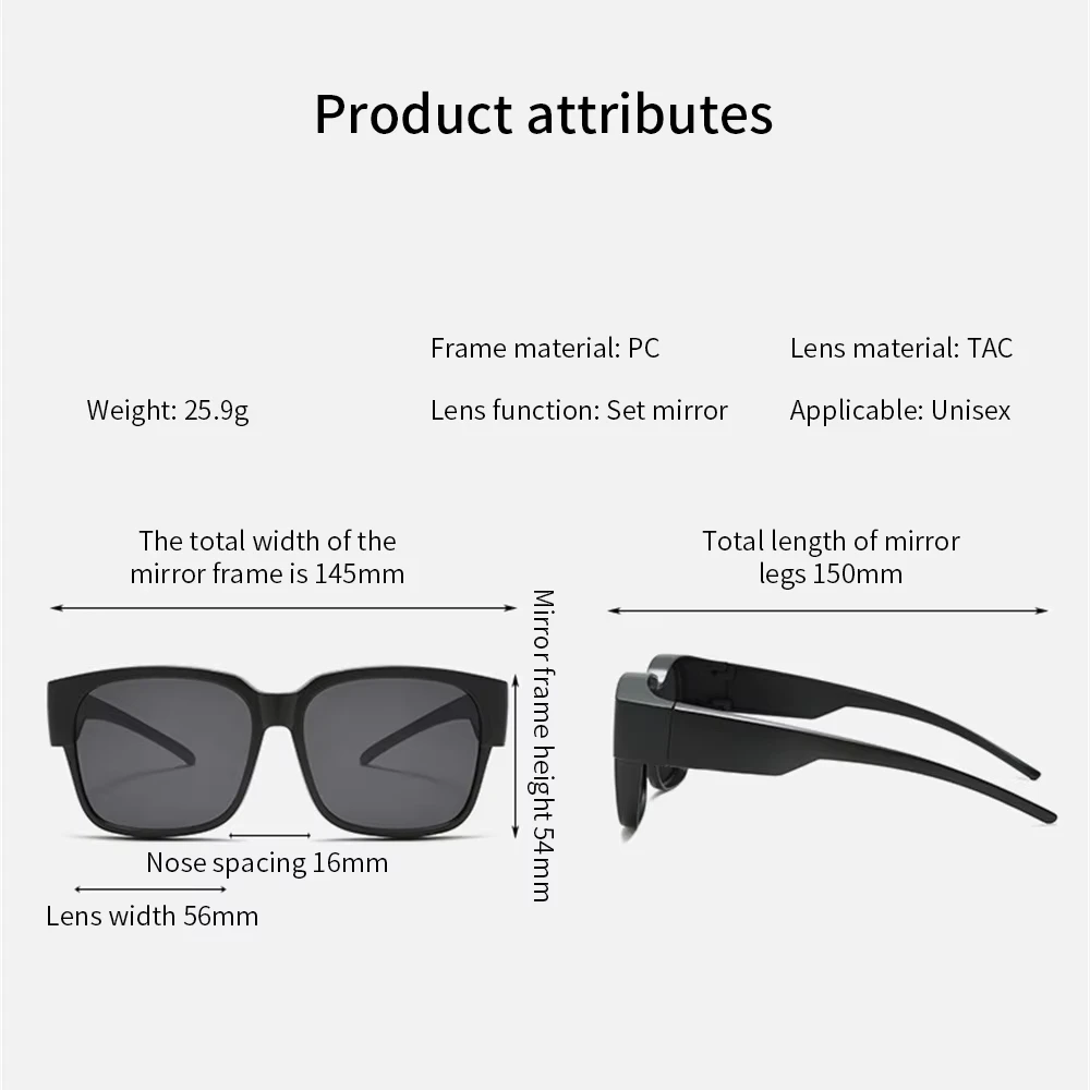 New Fashion Polarized Sunglasses Cover Over Myopia Prescription Glasses Portable Men Women Vintage Fishing Driving Eyewear