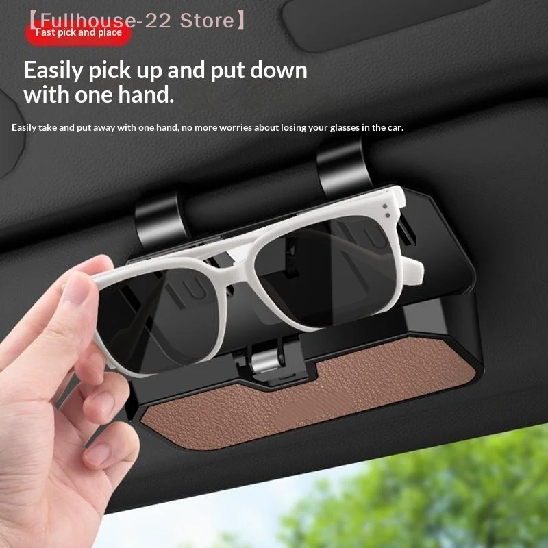 

【MAX-22】Press Switch Car Glasses Box Sun Visor Glasses Holder Internal Soft Fabric Scratch Resistant Shock-proof Eyeglasses