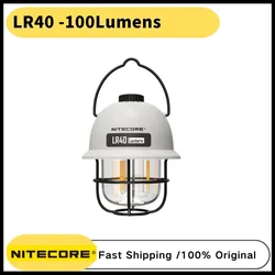 Original NITECORE LR40 Camping Lantern 100Lumens USB Rechargeable Runtime 65 Hours Protable LED Flashlight