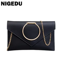 Fashion women Envelope Clutches chian Female Crossbody Shoulder Bag pu Leather Ladies Handbag Small lady phone bag clutch wallet