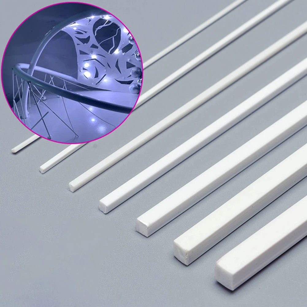 

Набор из 50 квадратных пластиковых трубок из АБС-пластика, 50 см, для моделирования, диорам, железнодорожных макетов, белый цвет