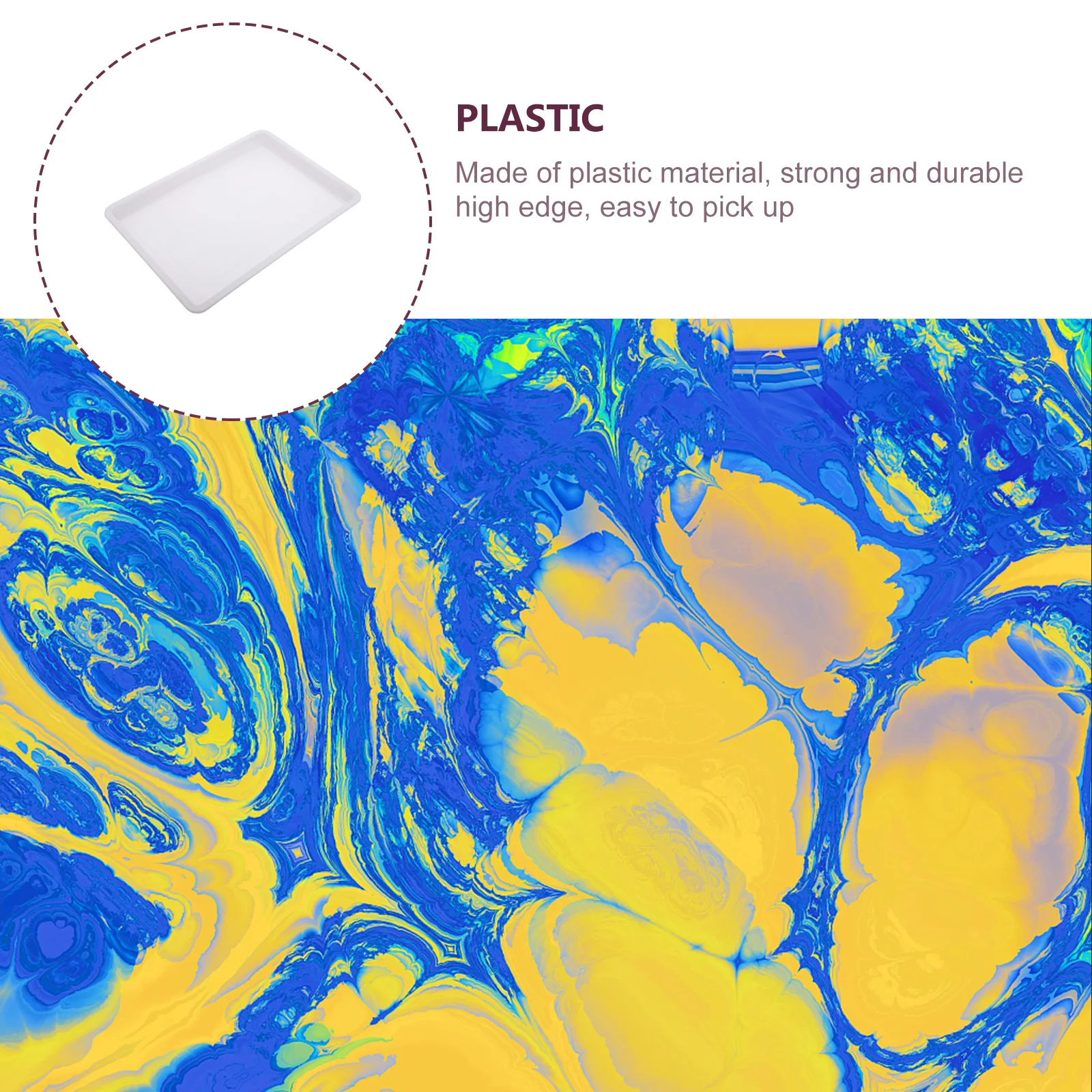 

2pcs Watercolor Mixing Trays Painting Supply Plastic Pigment Trays Lightweight Child Safe Portable Art Storage Tray for Kids