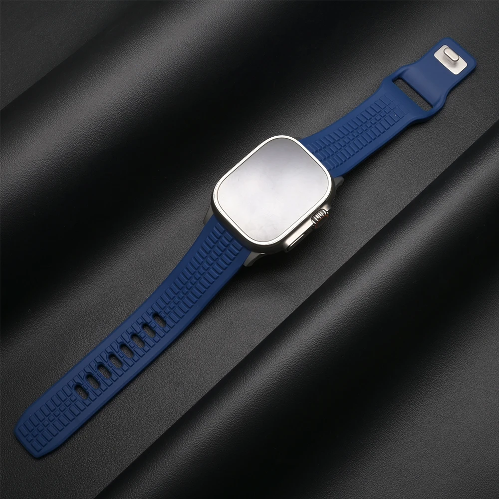 Cinturino sportivo in silicone per Apple Watch Ultra Series 11 10 9 8 7 6 5 4 SE 2025 Cinturino ad anello morbido per Iwatch 49mm 46mm 45mm 44mm