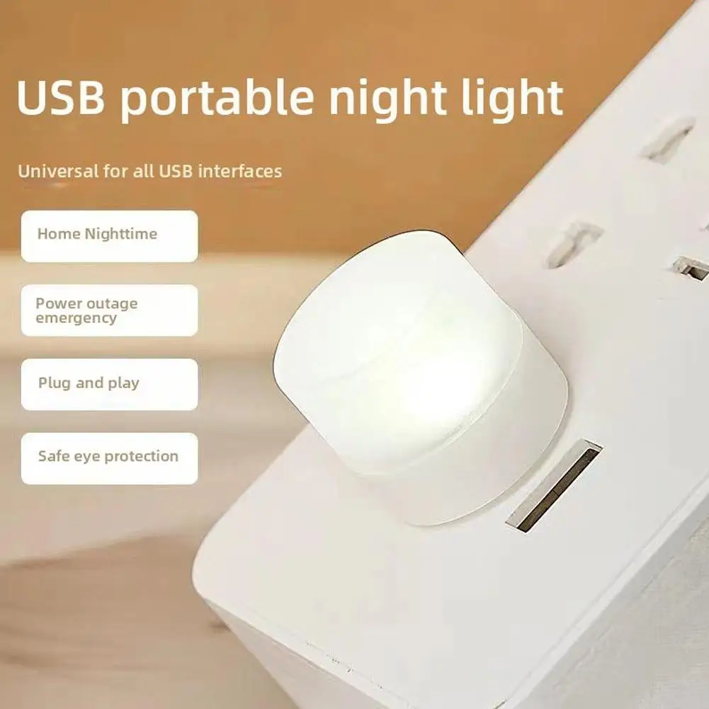 Mini USB Lampka Nocna Żarówki Ciepłe Białe Oko Książka Ładowarka Światło Zasilanie Mobilne Led Pc Lampa Czytanie Wtyczka Usb F1z2