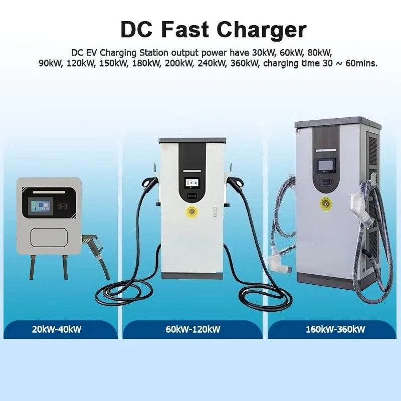 DC Fast EV Charging Station120kw160kw 240kw Commercial Dual Gun Floor-Mounted OCPP1.6 7-Inch Touch Ethernet/4G/WiFi CCS2/CHAdeMO