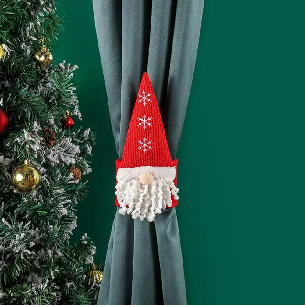 Snowflake Pattern Curtain Buckle Adjustable Christmas Gnome Curtain Tiebacks Multifunction Drapery for Room Decorations For Home