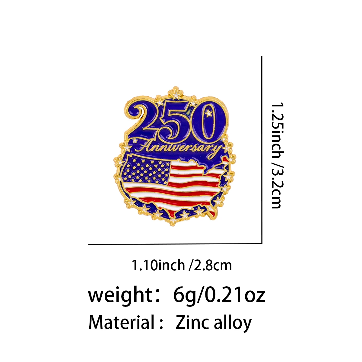 250th Anniversary the United States Eagle Soft Enamel Pin Lapel Pins for Backpack Women Badges on Clothes Brooches Accessories