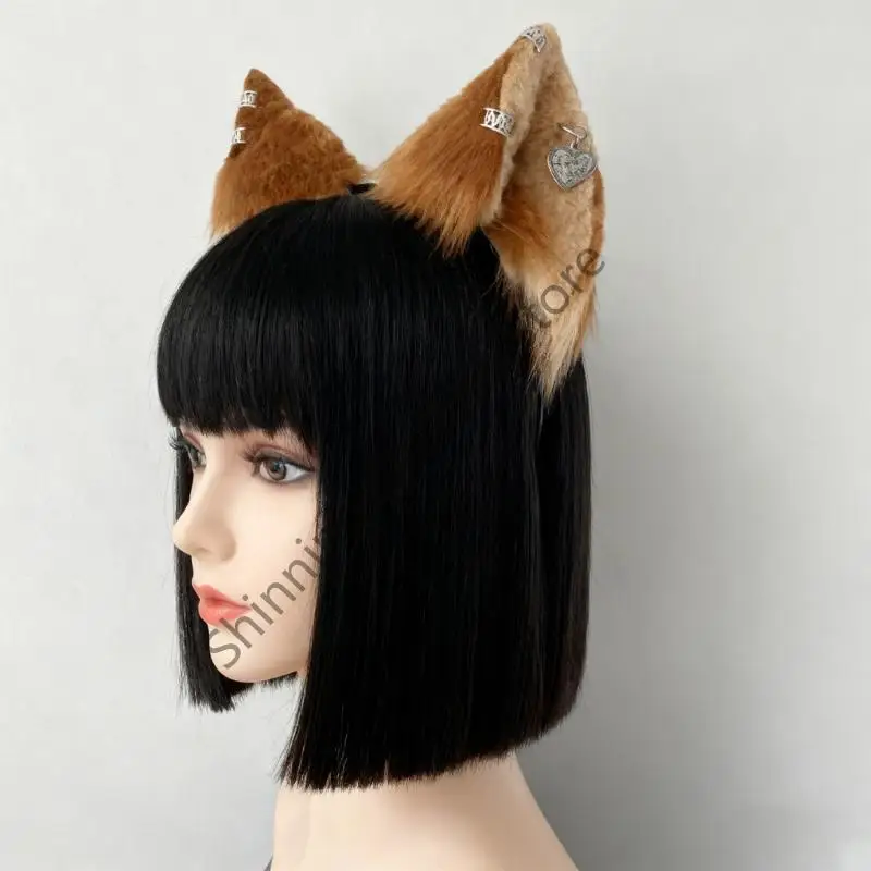 M68A Soft Plush Animal Ear Hair Band Lightweight Design Cosplay Accessory Costume Event