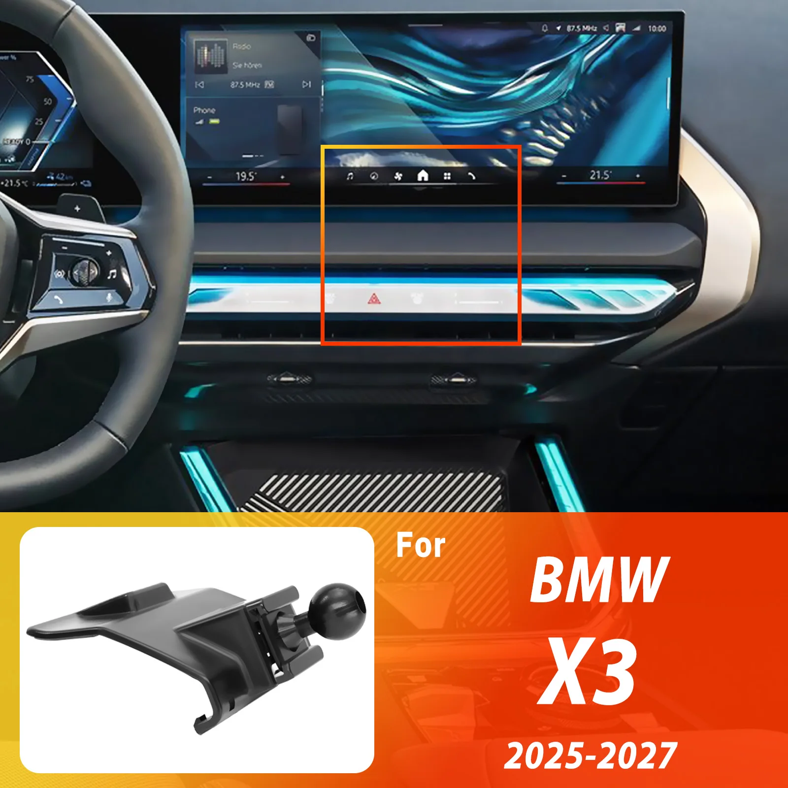 Suporte de Telefone para Carro com Montagem Magnética e Carregamento Sem Fio com Sensor Inteligente e Liberação com Um Toque, Projetado para BMW X3 G4