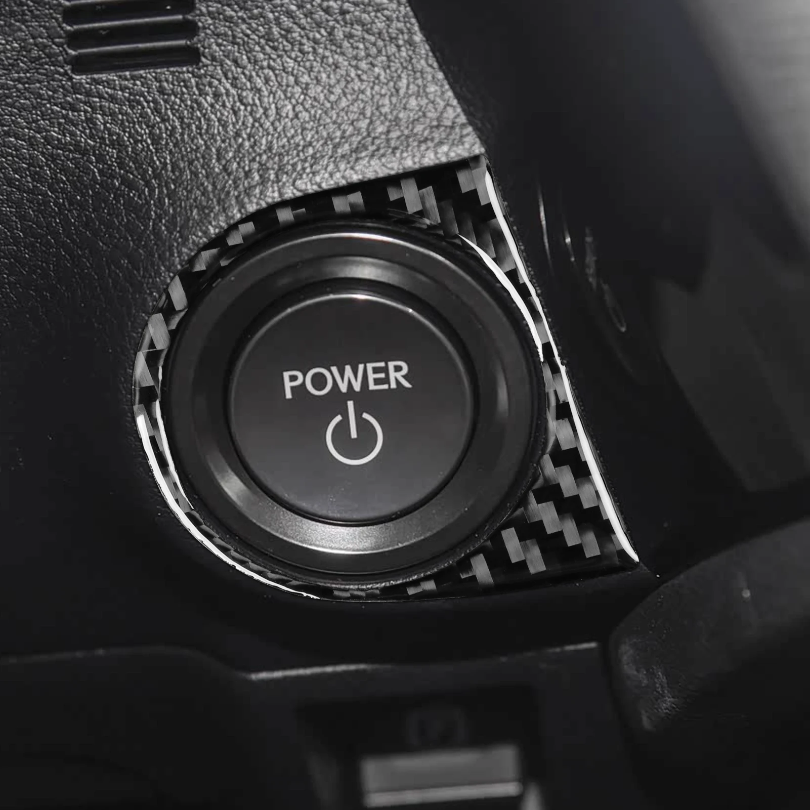 Real Carbon Fiber Car Accessories Engine Start Cover Soft Sticker For Lexus ES200/250/260/300h/350 2018 19 20 21 22 23 24 2025