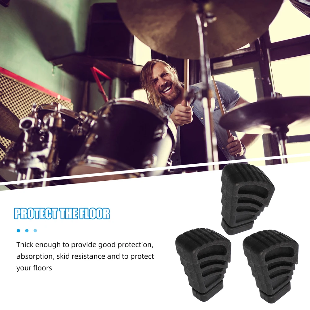 

6 Pcs Drum Kit Stand Mat Rubber Feet Replacement Rack Pads Protector Black Easy Install Maintain Durability Stability Sound