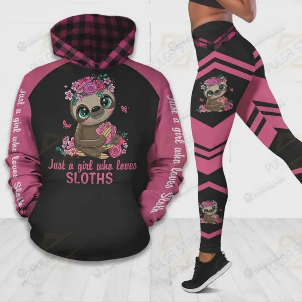 2025 New Personalized Street Fashion 3D Printing Cute Animal Girls Sweatshirt Set - Hoodies - Funny Fashion Sweatshirts Leggings