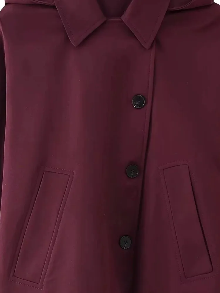 Fashion Simple All-match Women's Windbreaker Coat Spring Autumn New Temperament Casual Short Hooded Trench Coat Female Hot Style