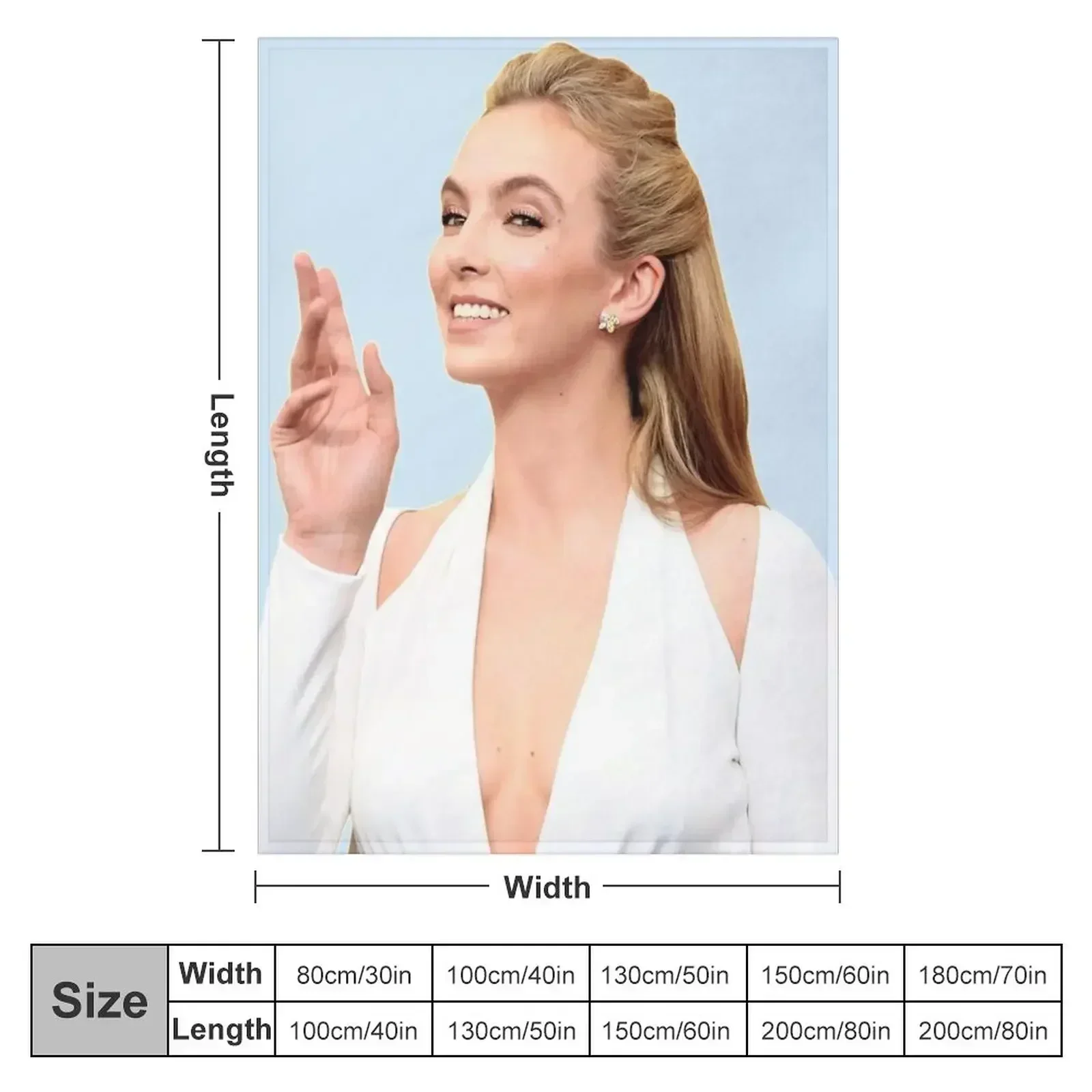 Jodie Comer Throw Blanket couch cozy soft plush fuzzy picnic outdoor blanket