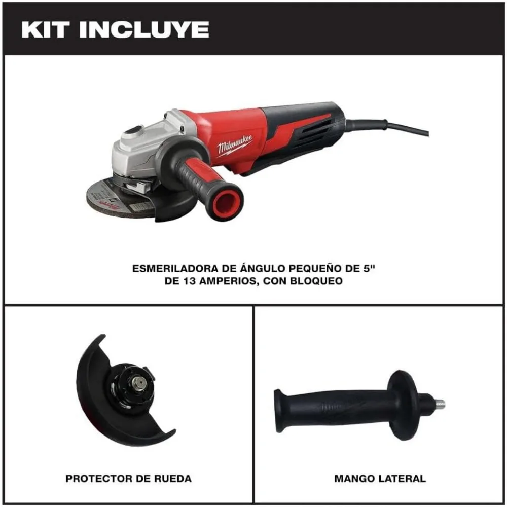 5-Inch 13-Amp Small Angle Grinder with Paddle Switch and Premium TPT Cart for Heavy-Duty Applications