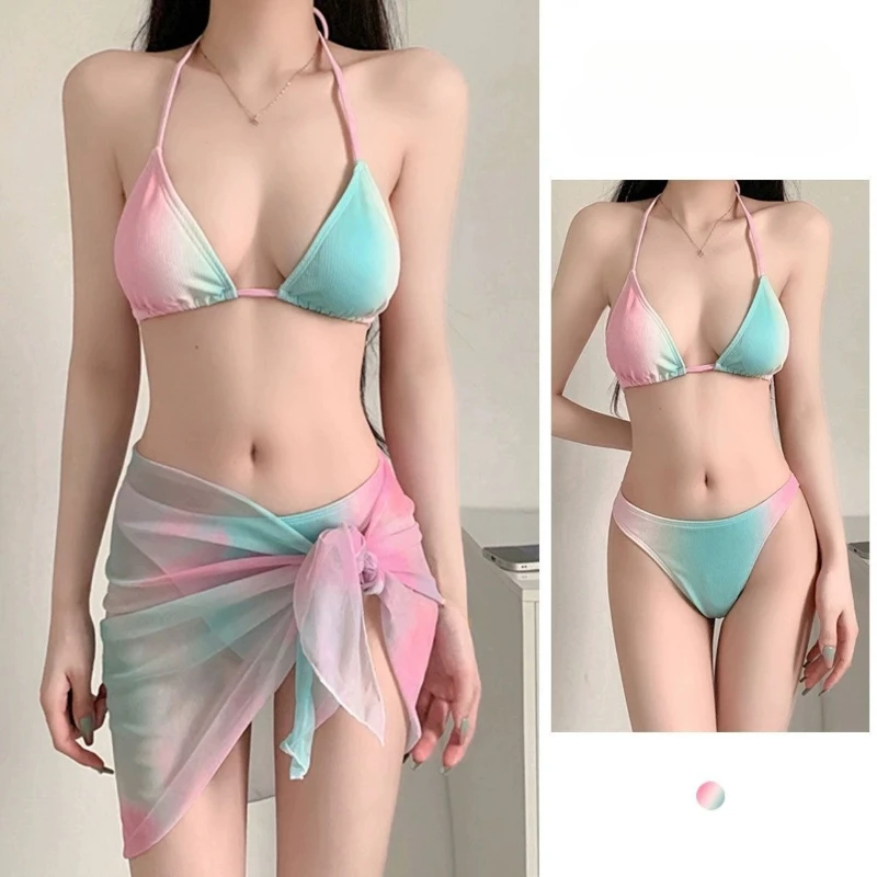 2025 New Women's Bikini Set 3 Piece Sets Sexy Vintage Beach Vacation Outifits Suit Kawaii Cute Fashion Swimsuit Design Chic