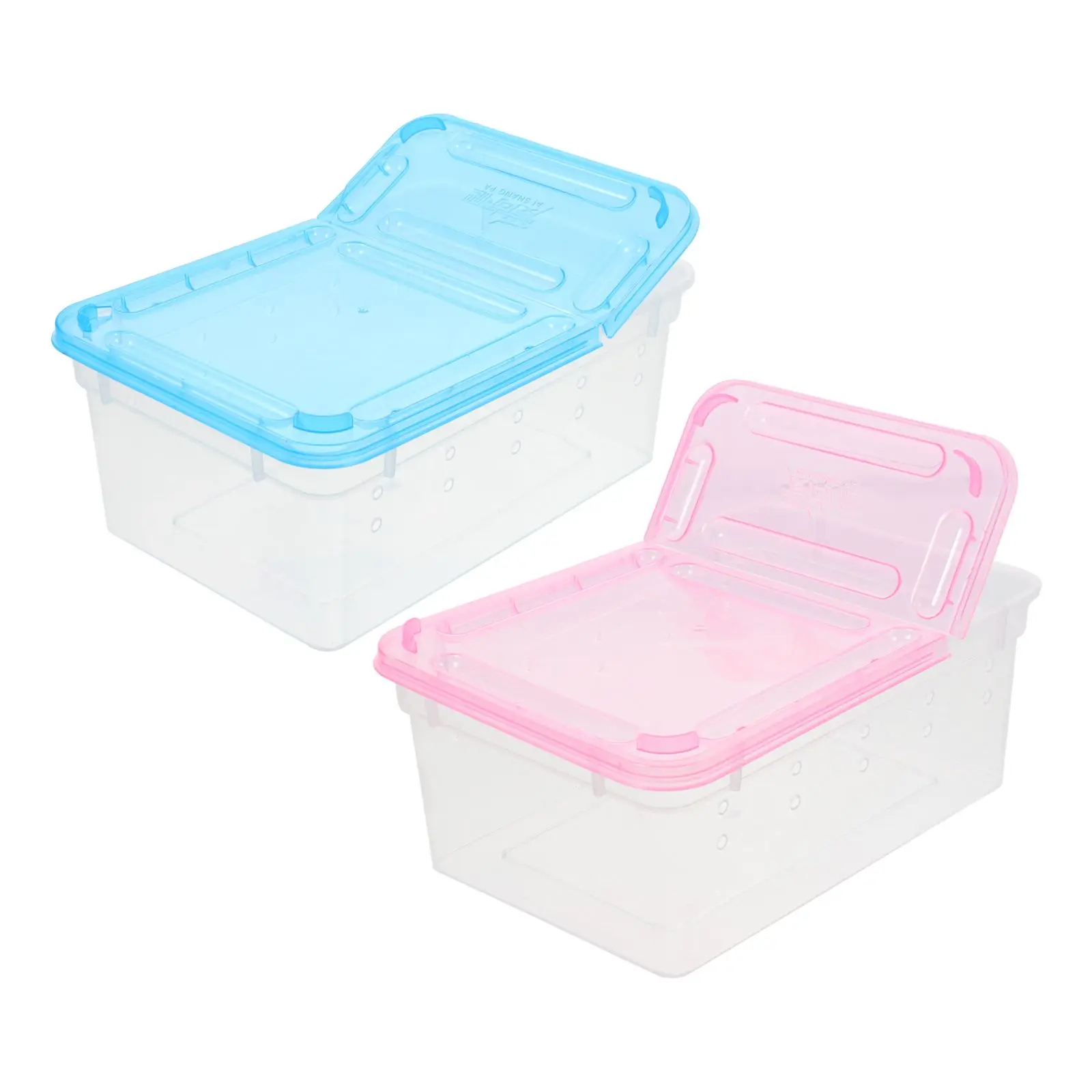 

2 Pcs Baby Feeding Box Reptile Terrarium Snake Cage Snail Carry Case Lightweight Durable Household Pet Supplies