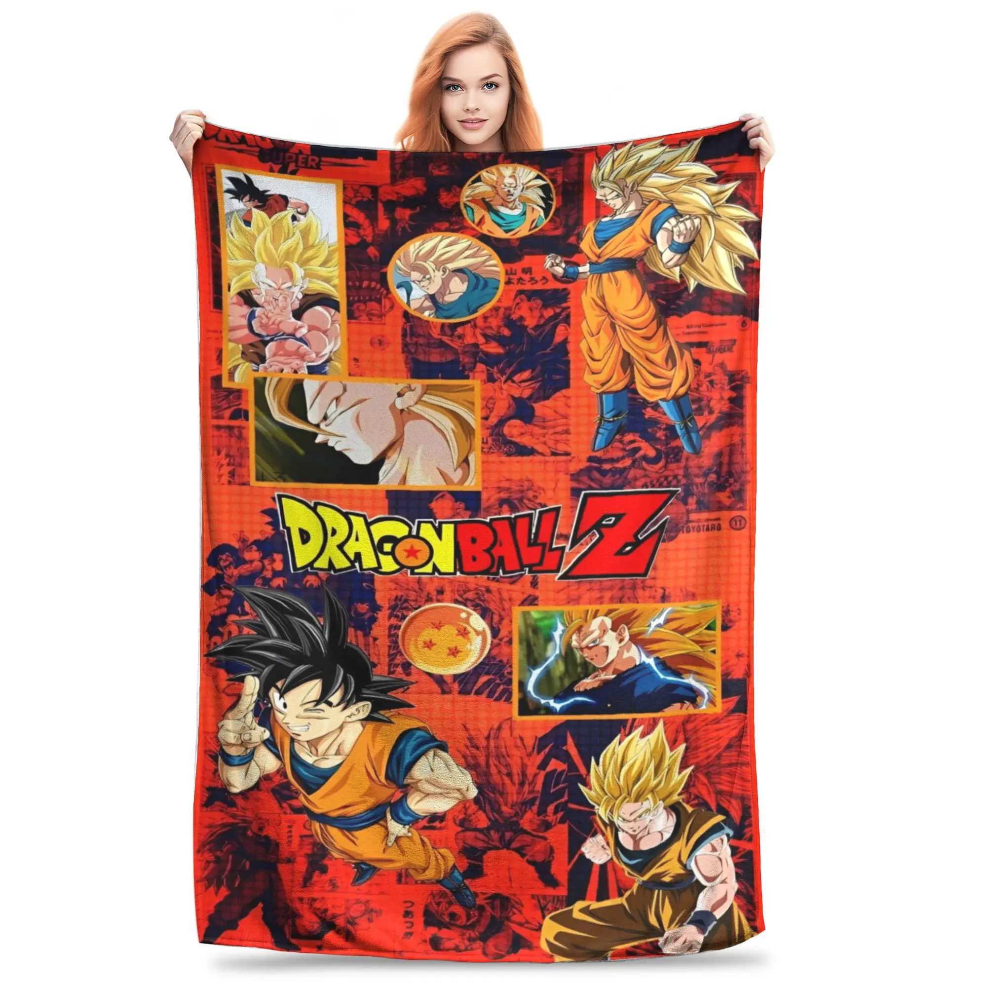 Manta súper suave de Dragon Ball DragonBall, manta de cama ligera de lana de Franela de primera calidad, colcha de felpa peluda