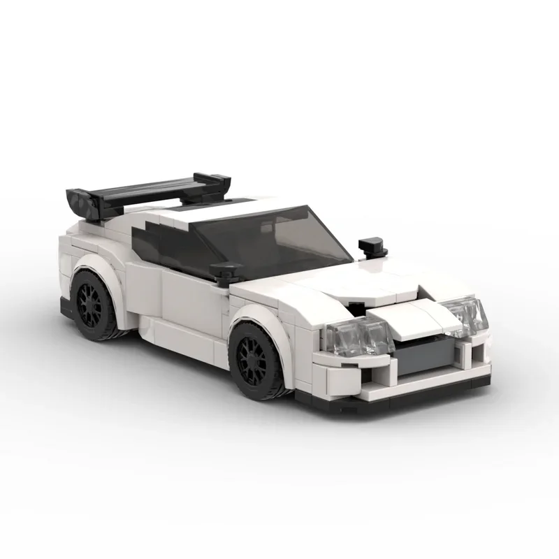 Moc Speed Supra White Racer Cars City Sports Vehicle Building Blocks Creative Garage Toys for Boys Classic