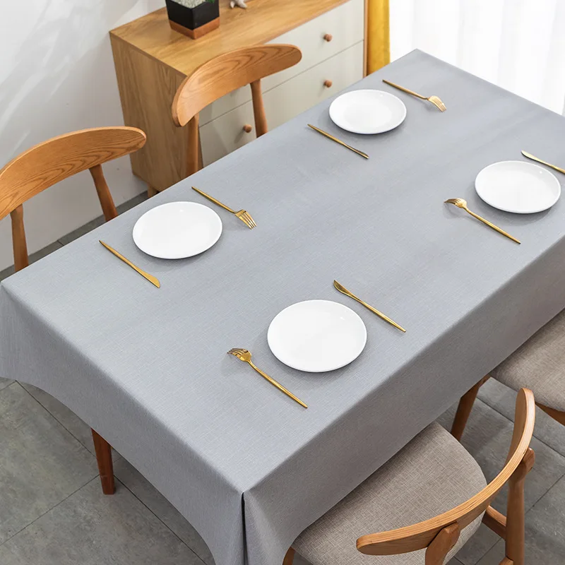 Waterproof and oil-proof tablecloth Nordic simple solid color rectangular desk coffee table tablecloth pvc table mat