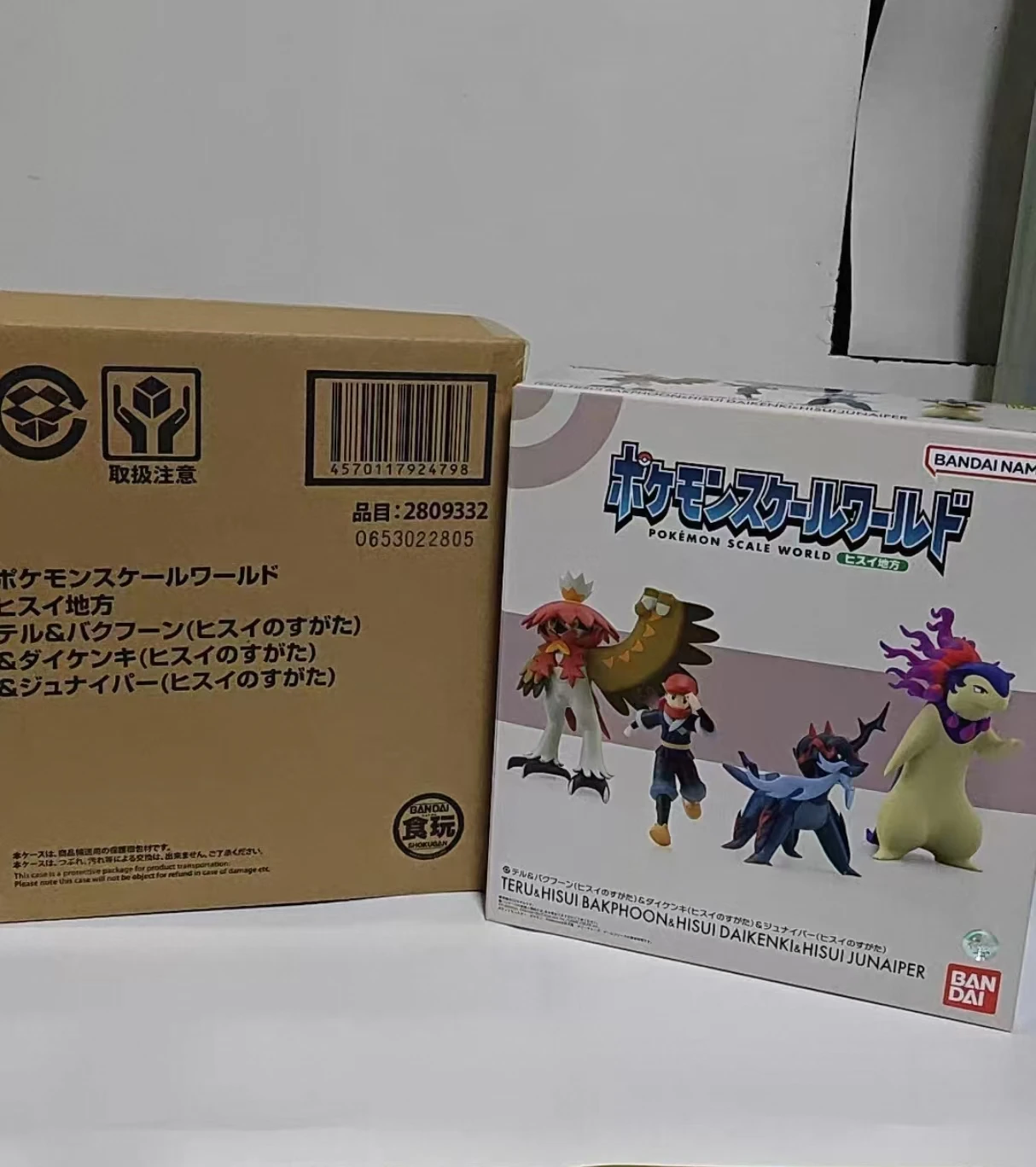 

In Stock Bandai Genuine Shokugan Pokemon Hisui Rei Samurott Decidueye Anime Character for Kids Gift Collection Action Toys Model