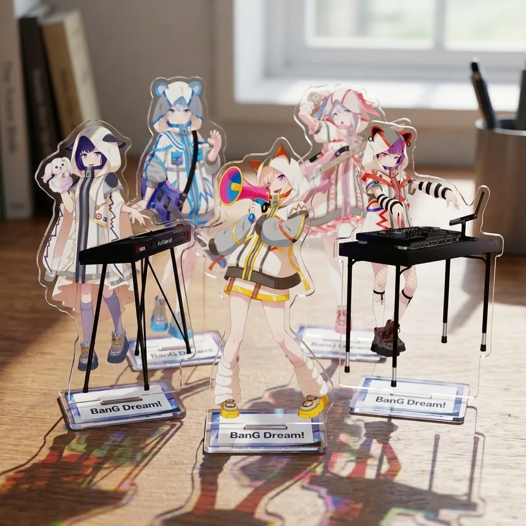 Anime BanG Dream Acrylic Standee, Exquisite Double-sided Printing Keychain, Proportional Character Table Ornament, Outfit Series