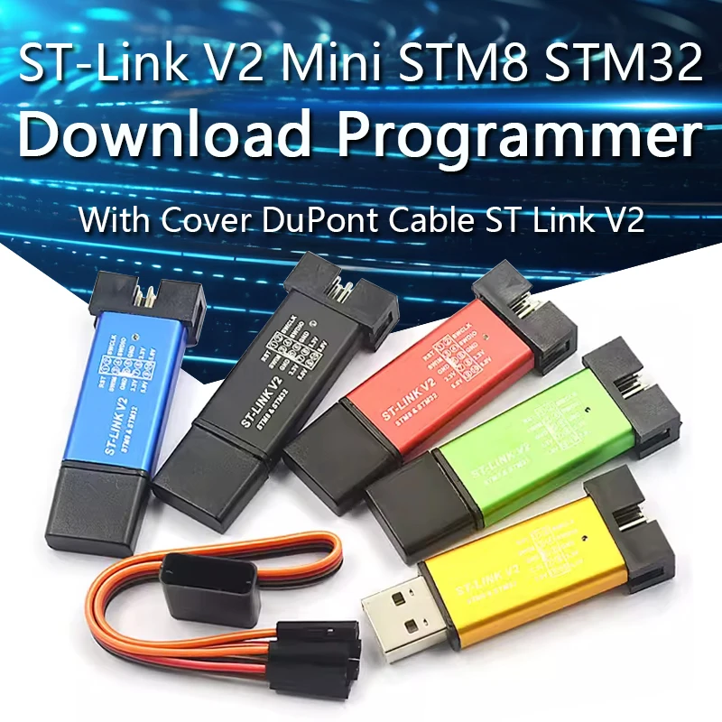 ST LINK Stlink ST-Link V2 Mini STM8 STM32 Simulator Download Programmer Programming With Cover DuPont Cable ST Link V2