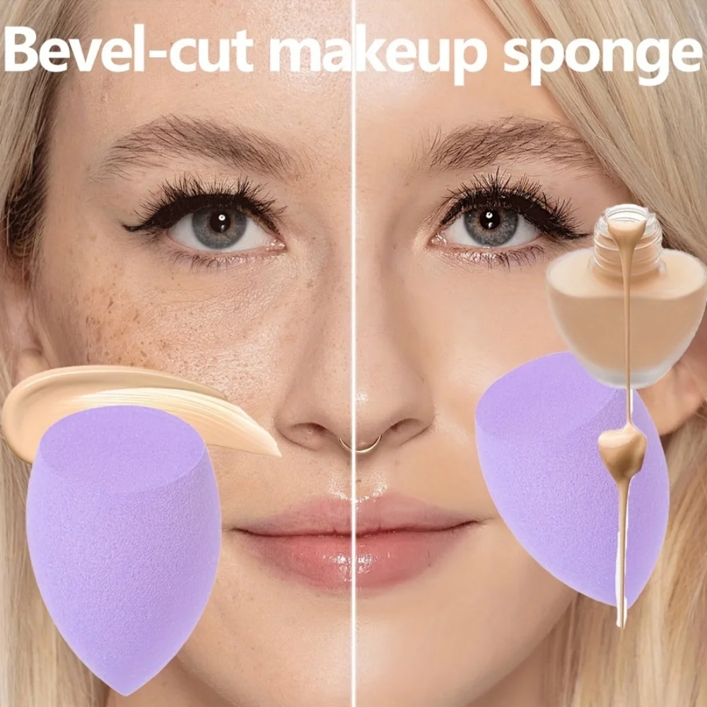 Set di 6 spugne per trucco con barattolo di stoccaggio Spugne per trucco senza lattice Soffio per dita Soffio cosmetico per fondotinta bagnato e asciutto a doppio uso