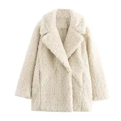 ETJ 2025 Winter new women's wear faux fur Effect Temperament Coat Lamb Wool Thermal Coat 4391855