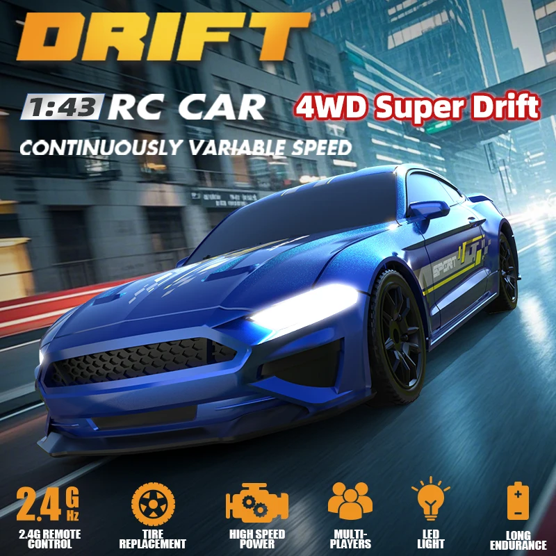 

1:43 4WD RC Drift Car Пульт дистанционного управления со светодиодом 15 км/ч 4x4 Racing RTR Радио Грузовик Автомобиль Игрушка в подарок для мальчиков и девочек Дети Малыш Взрослый