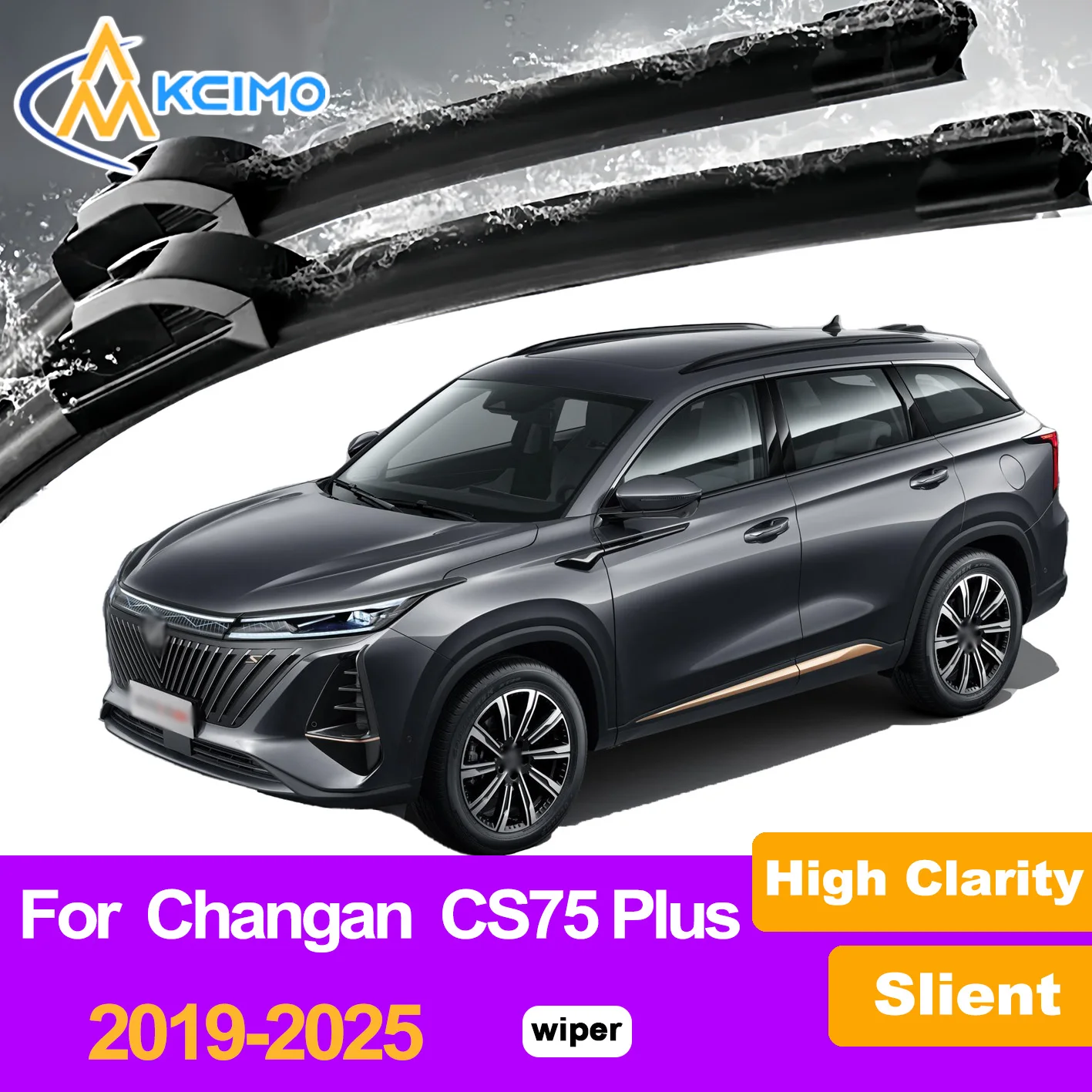 

2Pcs Front Windshield Wiper Blades For Changan CS75 Plus 2019-2025 Windscreen Window Car Accessories