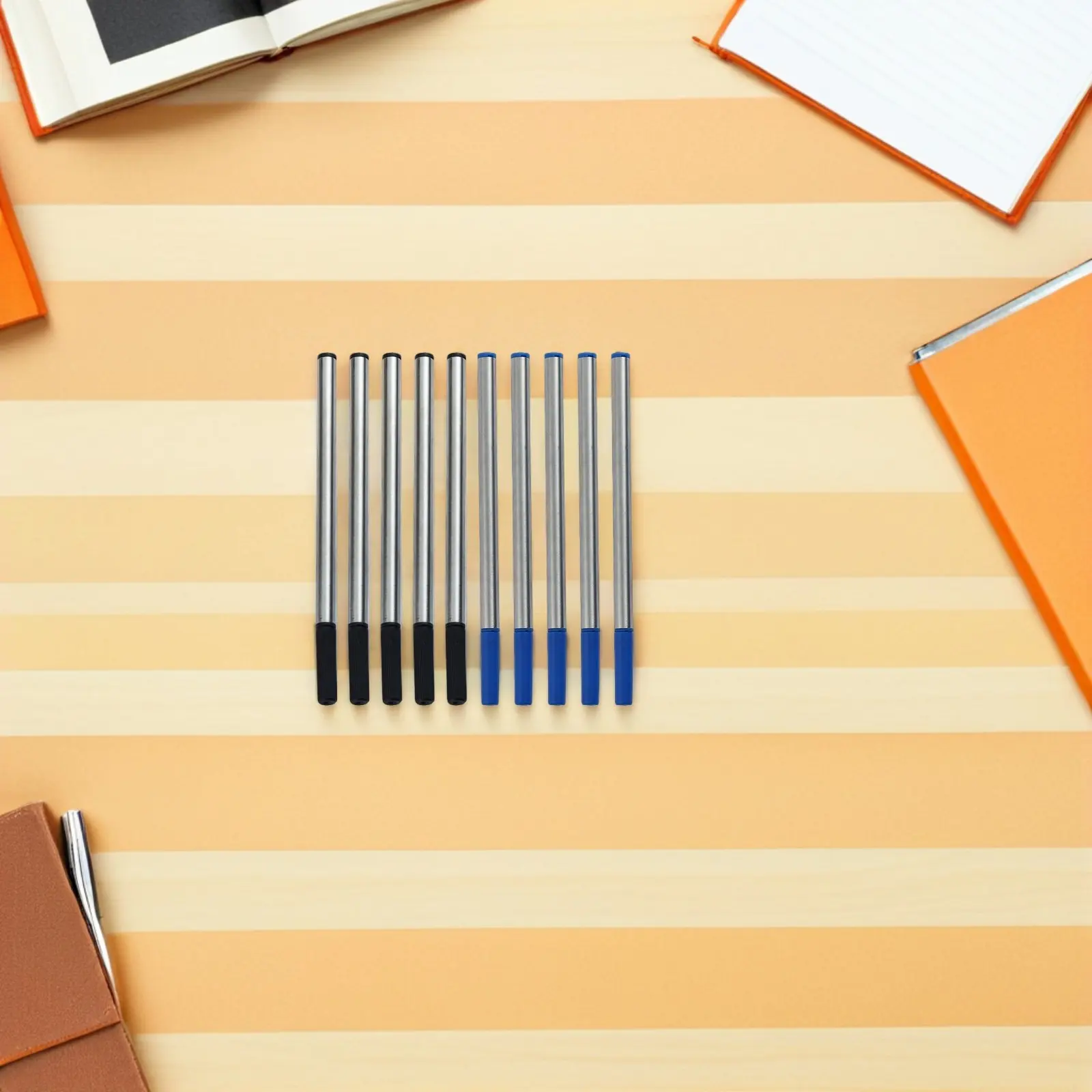 

10Pcs Metal Gel Pen Refills Replacement Smooth Ink Universal Standard Refill for Ballpoint Pens Office School Note Taking