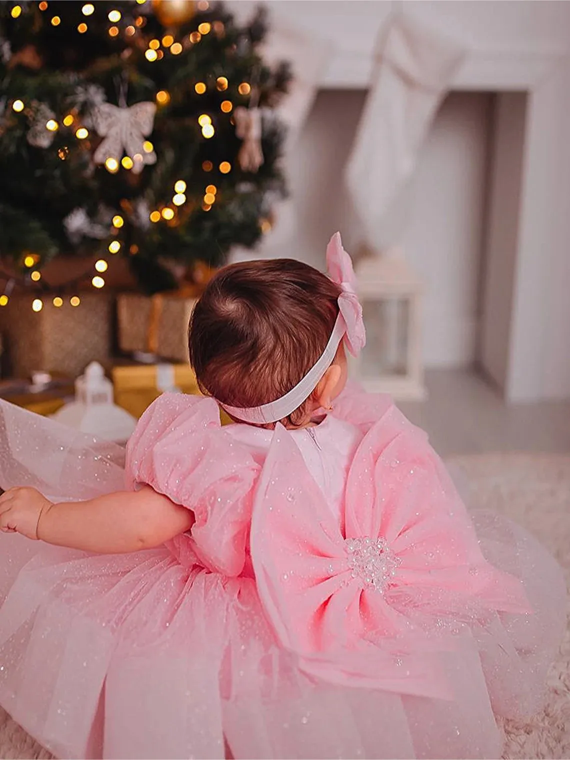 Robe en Tulle Rose Bouffante et Pailletée pour Bébé Fille, Vêtement de ixde Mariage, de Premier Anniversaire, à Fleurs, Court et à Gros Nministériels d, pour Concours, Bal, Quelle que soit