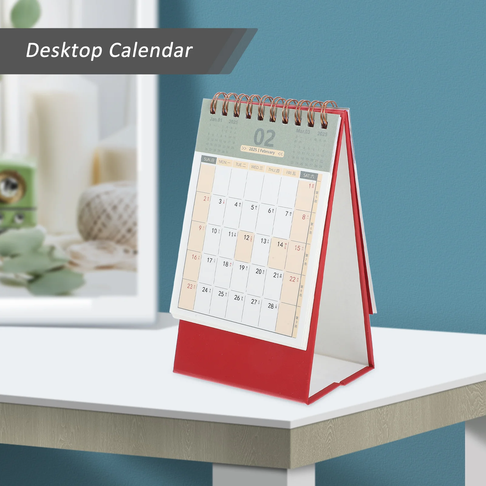 Calendário de mesa acadêmico 2025 decoração uso diário mês delicado escritório mensal desktop