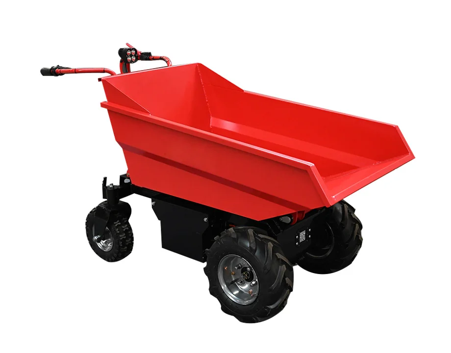 Factory Workshop Hand Push Dumper Truck Wheeled Self-Dumping Hopper Cart Automatic Tipping Transport Cart