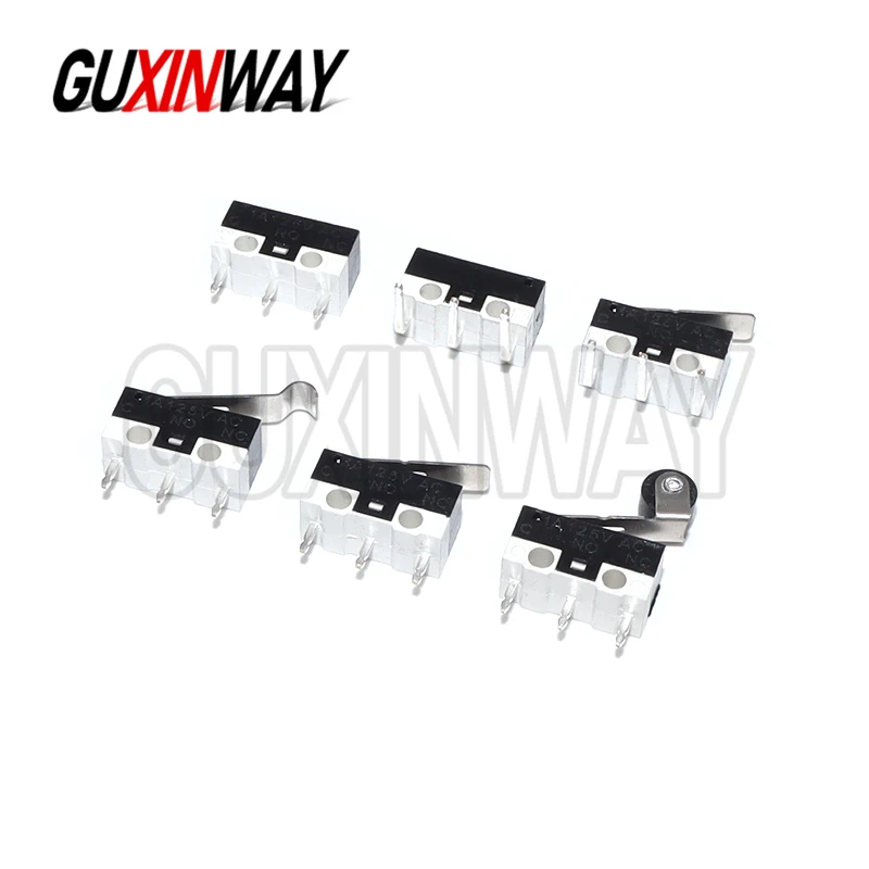 10PCS Micro Limit Switch Momentary Push Button Switch 1A 125V AC Mouse Switch 3Pins Long Handle Roller Lever Arm SPDT 12X6X6MM