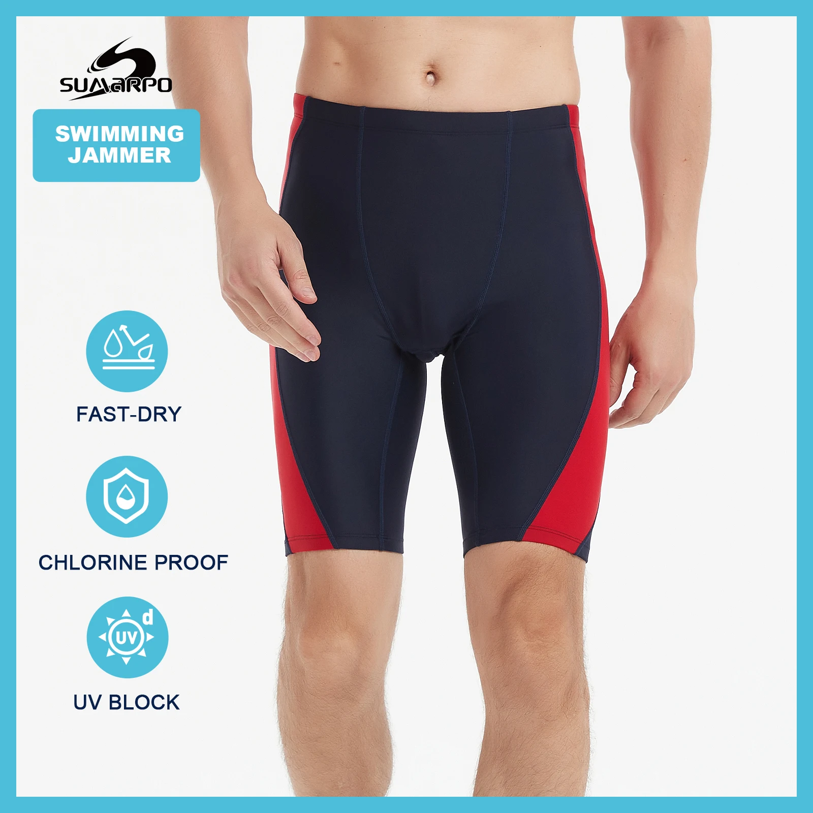 Men's Athletic Swim Jammers SUMARPO, Quick Dry Tight Swimsuits for Racing and Training