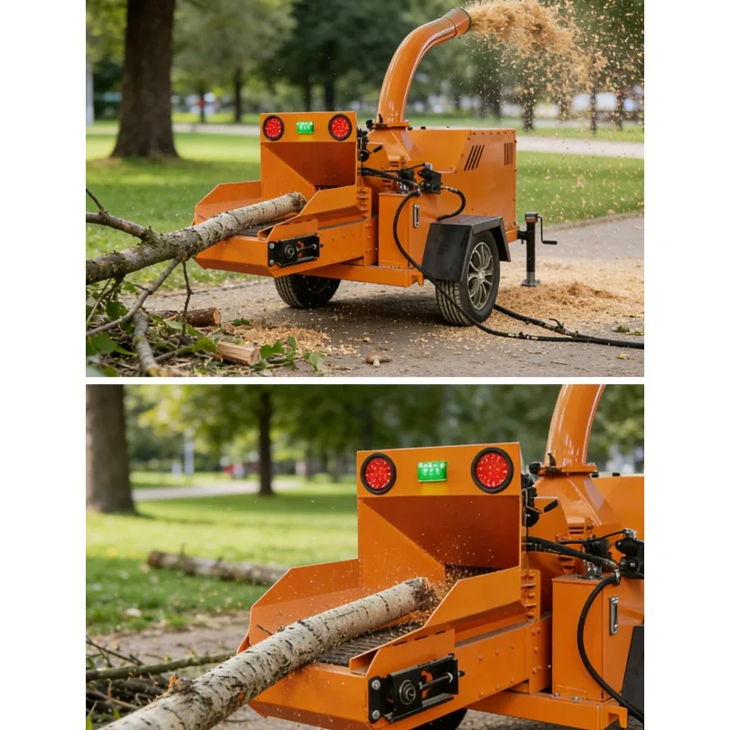 Customized Commercial Diesel Wood Chipper Self Feed Wood Crusher Large Diameter Log Chipper