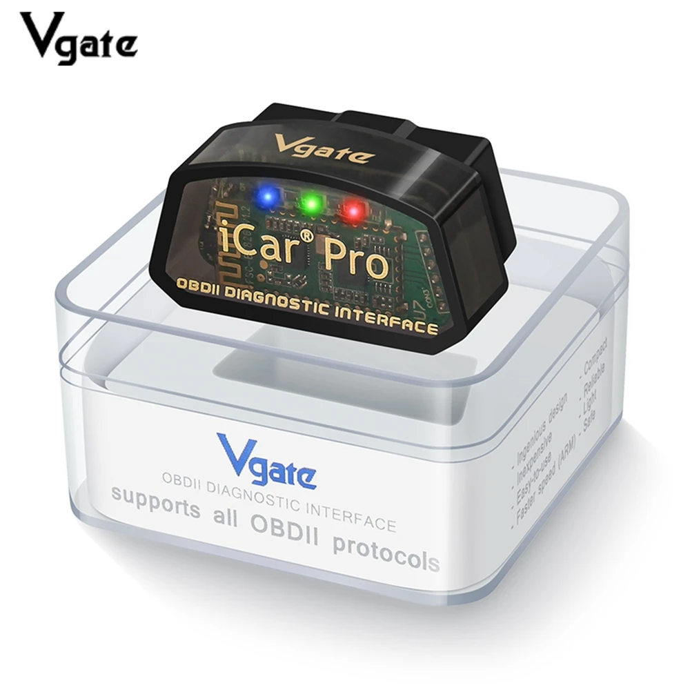 

Новый Vgate iCar pro bluetooth 3,0/4,0/WiFi Android/ПК/IOS поддерживает автоматический режим пробуждения Elm327 V2.1 OBDII считыватель кодов диагностический