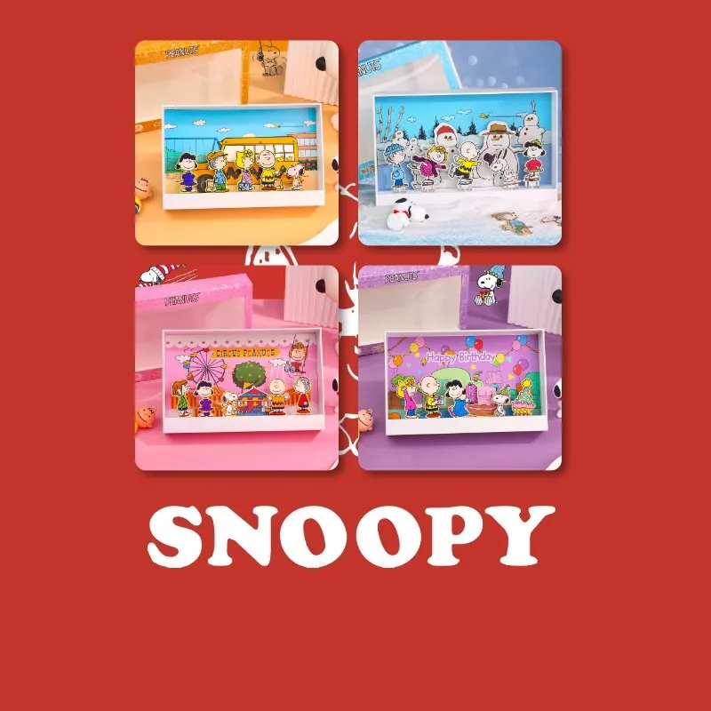 

Snoopy Metal Bookmark Box Charlie Brown Anime Action Figure Metal Collectibles Cute Stationery Children Birthday Christmas Gifts