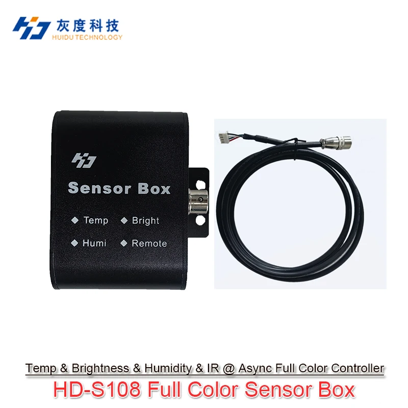 Huidu RGB Full Color Function Sensor Box Support IR,Temperature/Humidity/Brightness Sensor Work With HD-D16/C08L/C16L/A3L/A4L